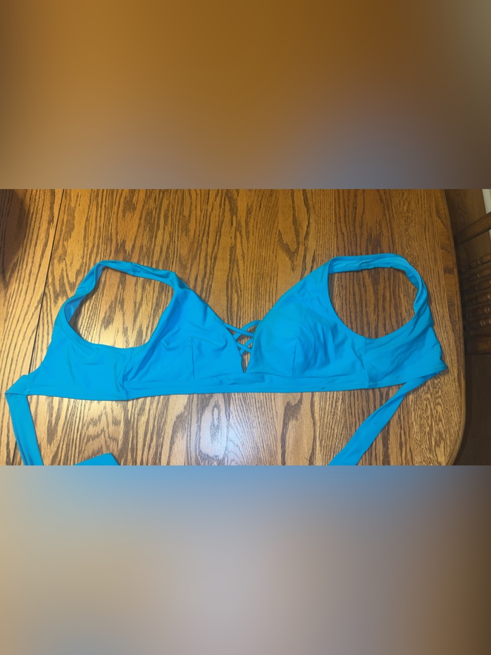 Cupshe Turquoise Blue Strappy Bikini Top